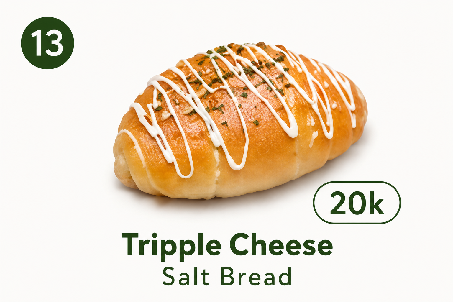 Tripple Cheese Salt Bread